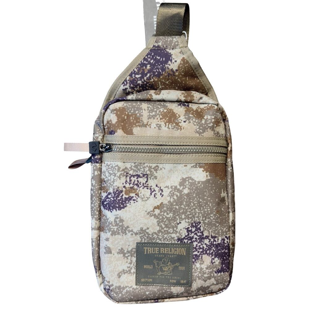 True Religion Camo Crossbody Sling Bag Chest Pack NWT Adjustable Strap